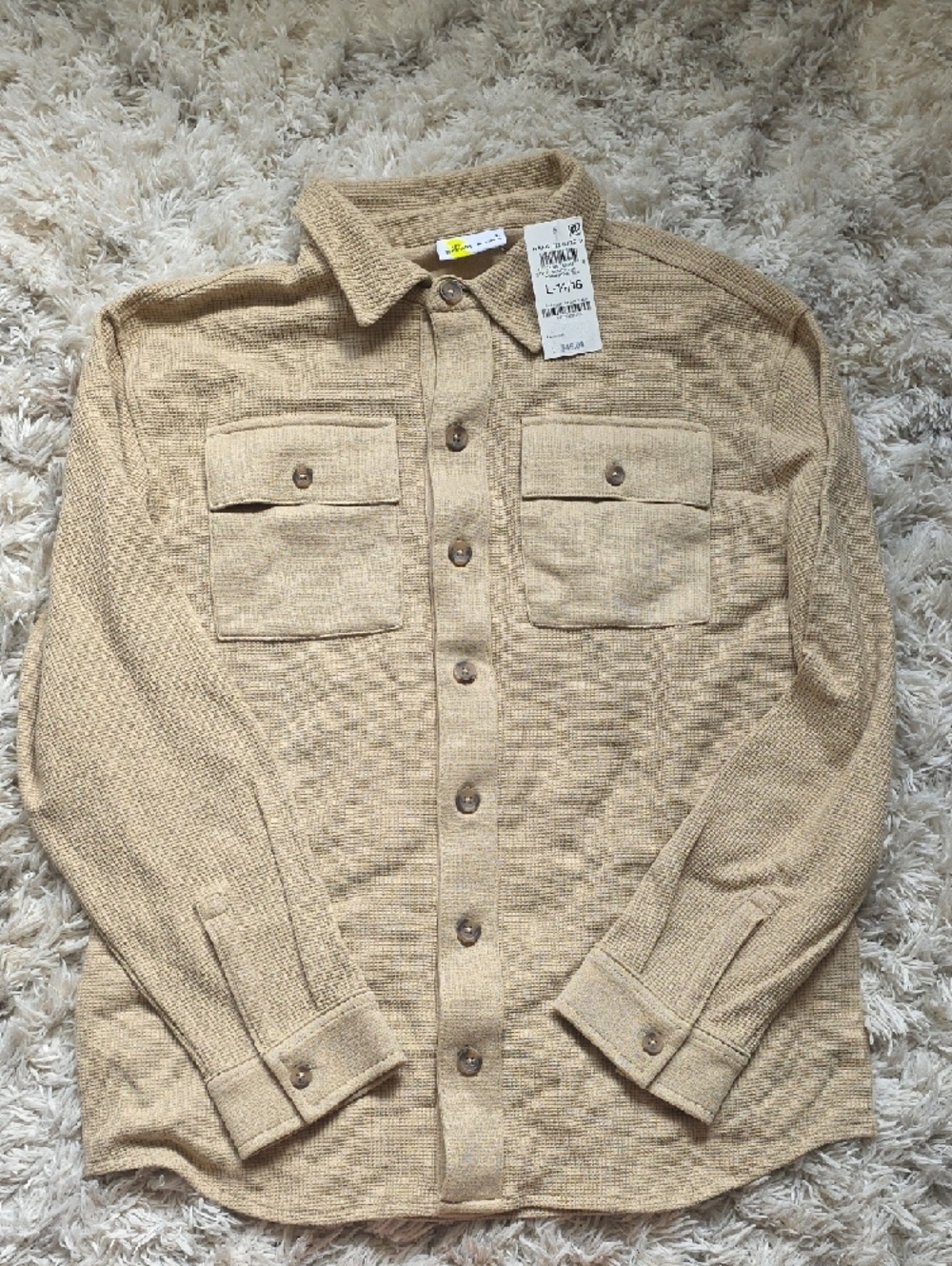 Epic Threads Men's Tan Button-Front Shacket - Picture 4 of 5